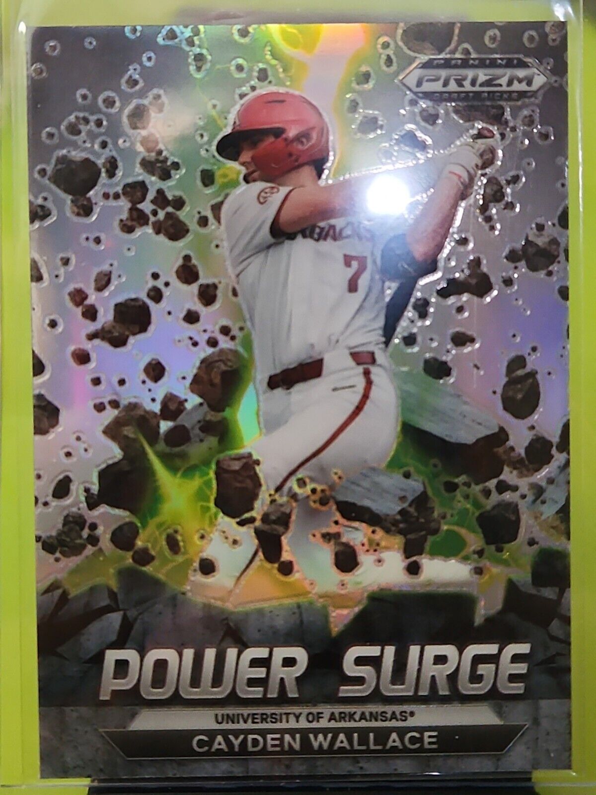 2022 Panini Prizm Draft Picks Power Surge Silver Cayden Wallace