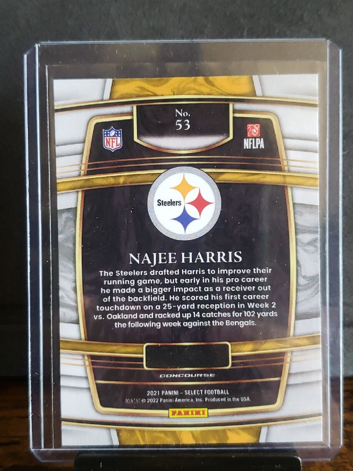 2021 Select Football Najee Harris RC Concourse Pittsburgh Steelers