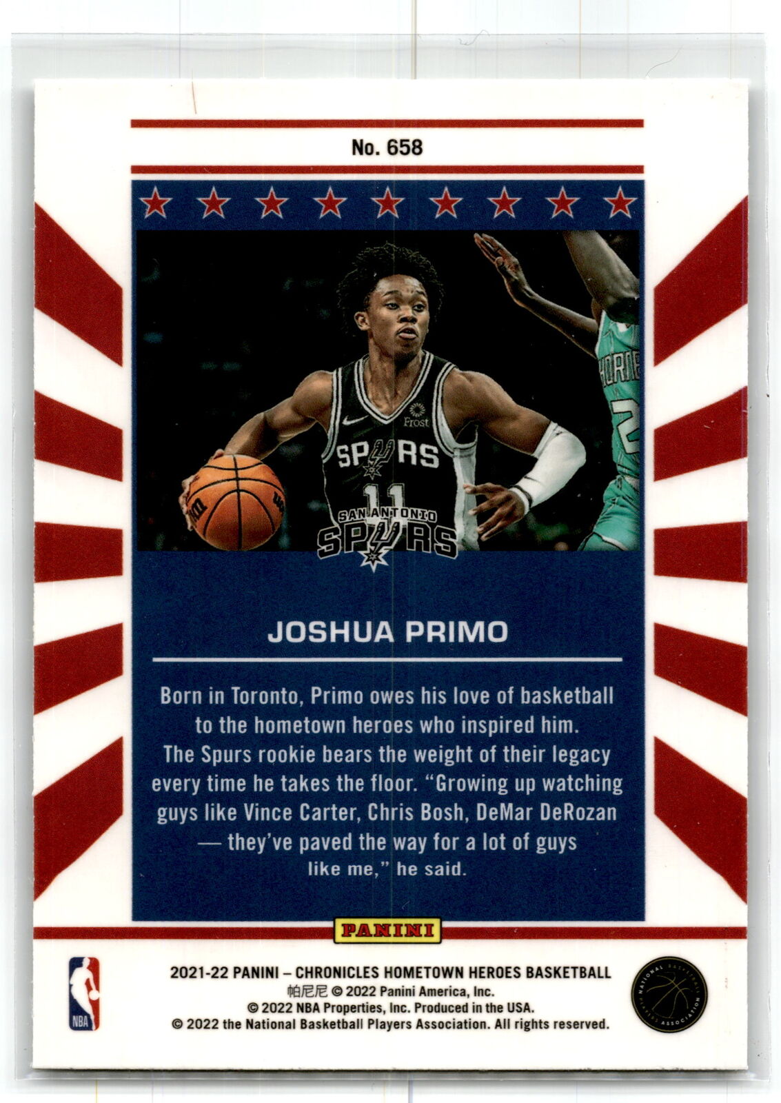 2021 Panini Chronicles #658 Joshua Primo Purple NM