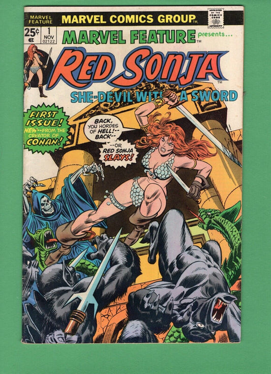 Marvel Feature 1 (Marvel, 1975) First Red Sonja Solo