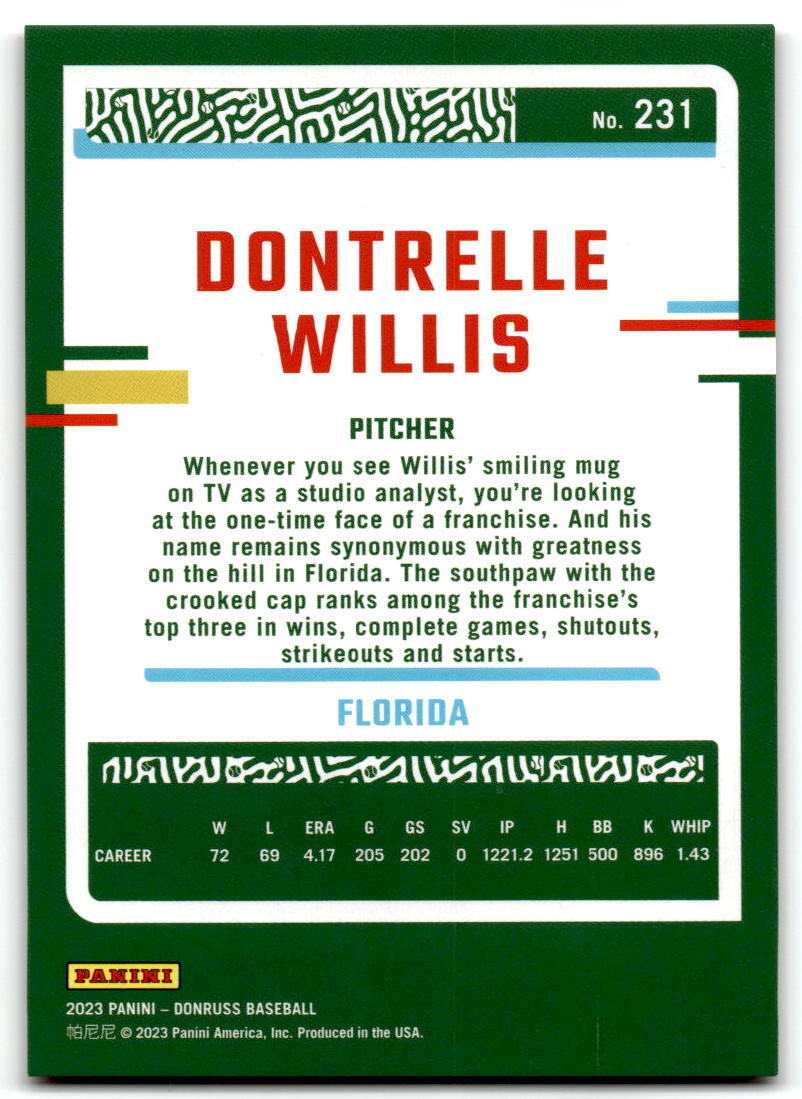 2023 Donruss #231 Dontrelle Willis Holo Red NM