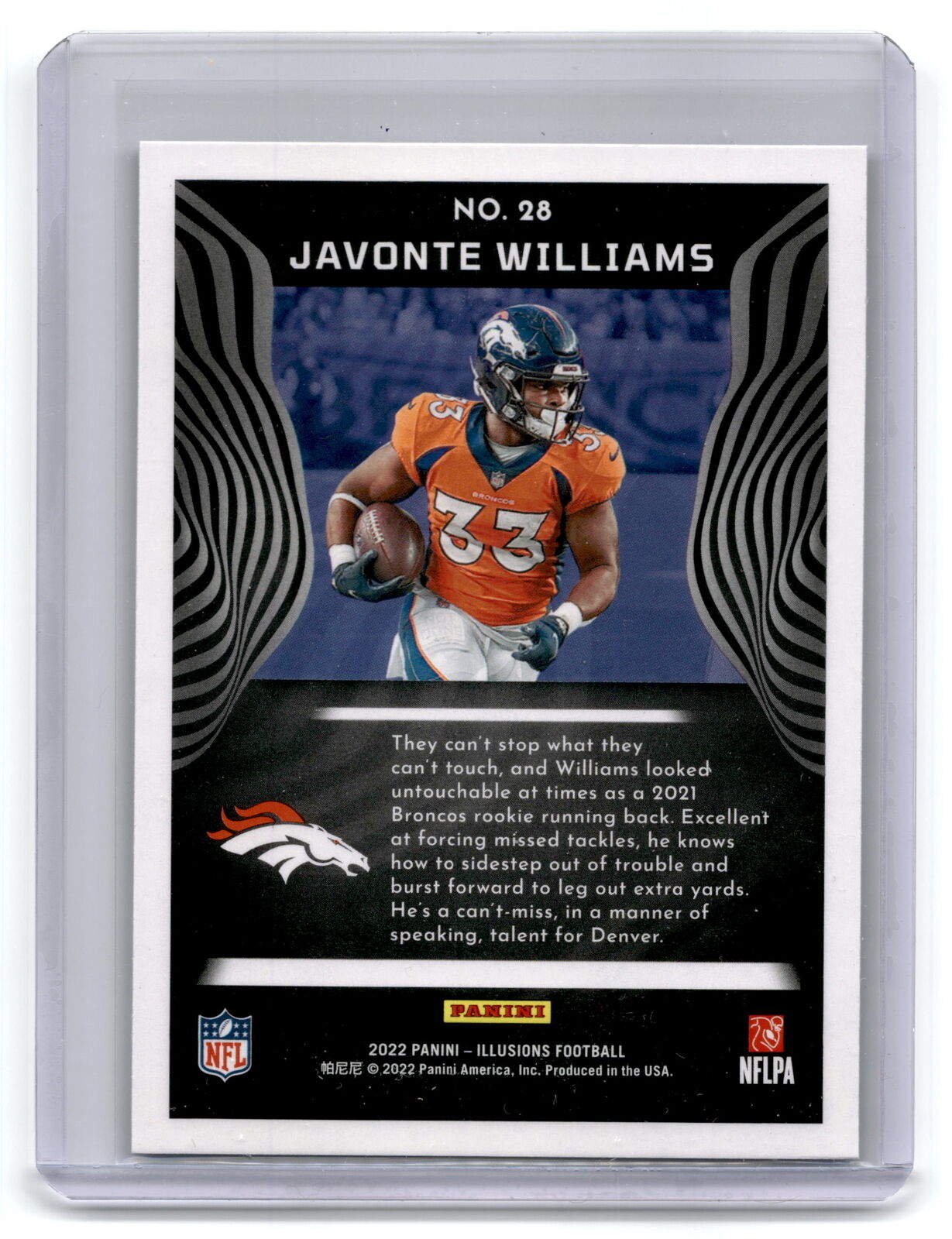 2022 Panini Illusions #28 Javonte Williams NM