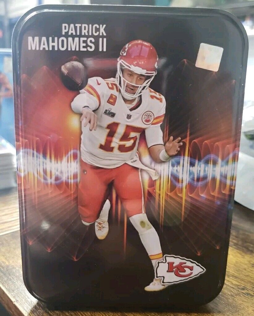 Patrick Mahomes Card Tin Empty.