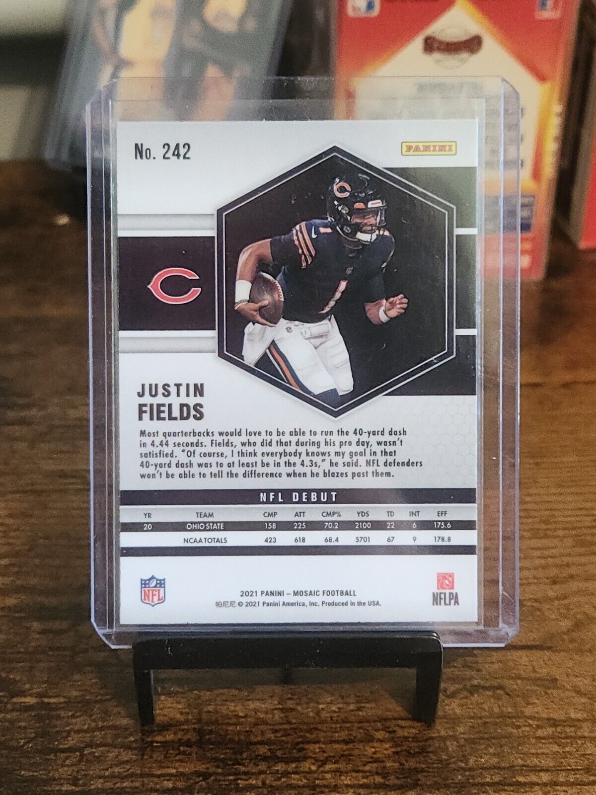 JUSTIN FIELDS ROOKIE CARD 2021 Mosaic NFL Debut Football CHICAGO BEARS RC