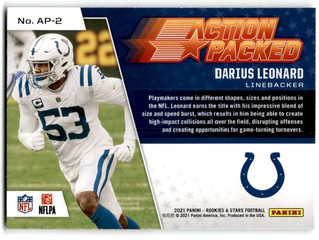 2021 Panini Rookies & Stars #AP-2 Darius Leonard Action Packed NM