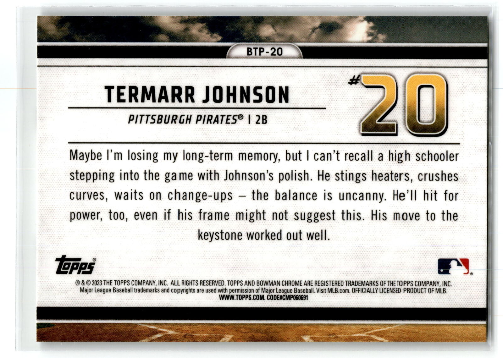 2023 Bowman #BTP-20 Termarr Johnson Bowman Scouts’ Top 100 NM