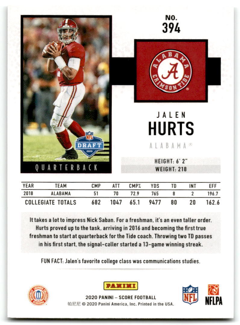 2020 Score #394 Jalen Hurts NM