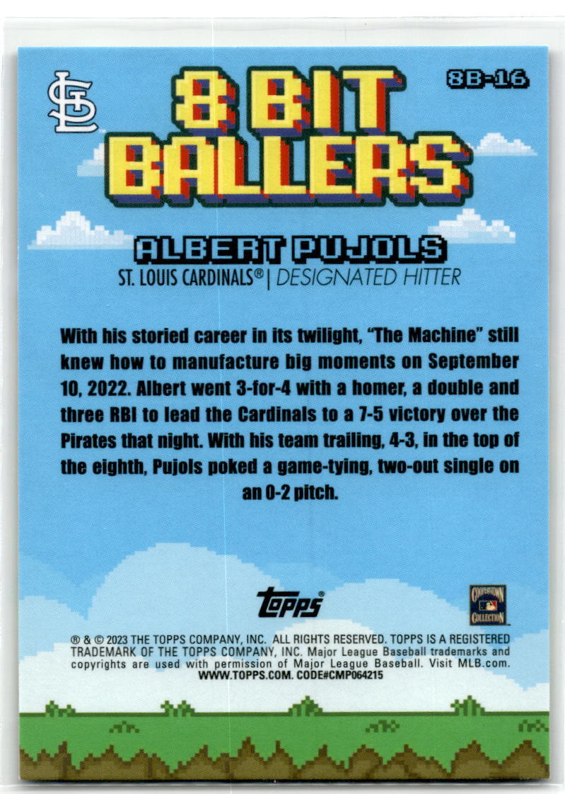 2023 Topps Big League #8B-16 Albert Pujols 8 Bit Ballers NM