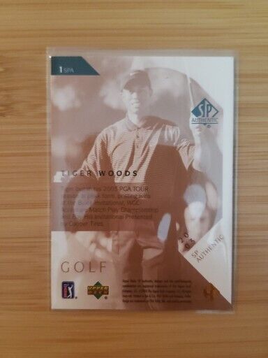 TIGER WOODS 2003 Upper Deck SP Authentic #1SPA Golf Card PGA 