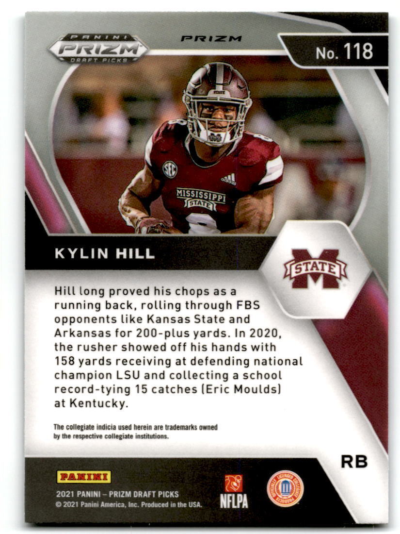 2021 Panini Prizm Draft Picks Collegiate #118 Kylin Hill Green NM