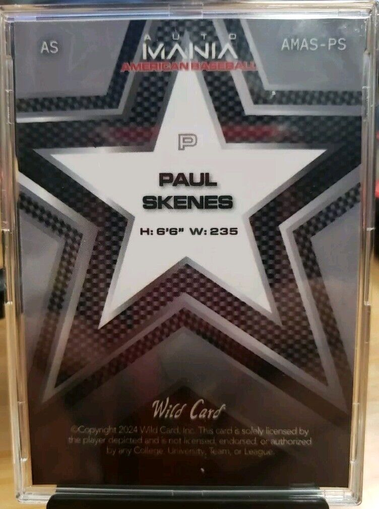 PAUL SKENES Rookie Wild Card Auto Mania All Star #d 20/35  