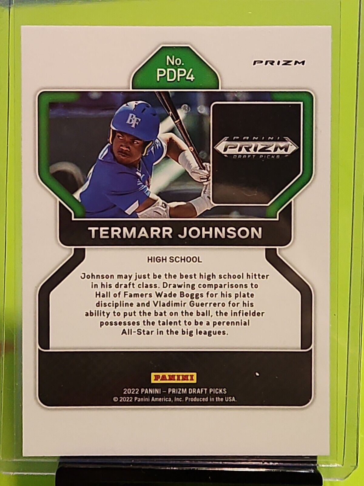 2022 TERMARR JOHNSON PANINI PRIZM DRAFT PICKS BLUE MOJO PARALLEL!!