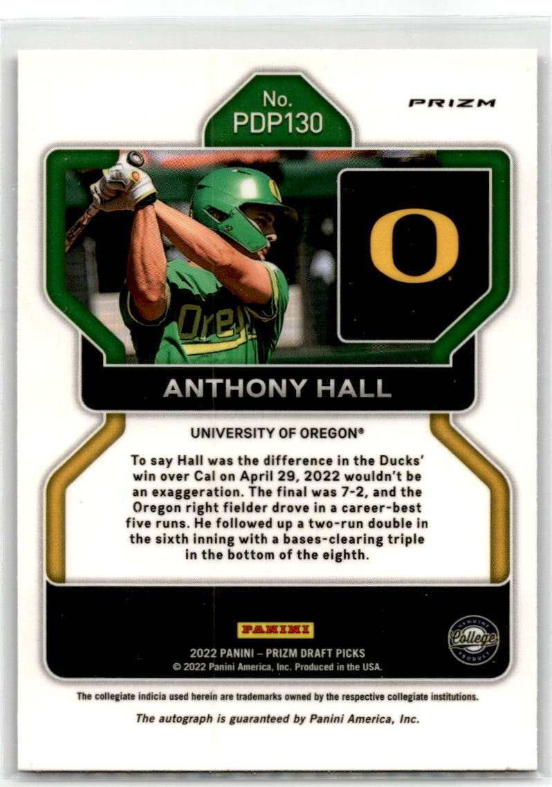 2022 Panini Prizm Draft Picks #PDP130 Anthony Hall NM