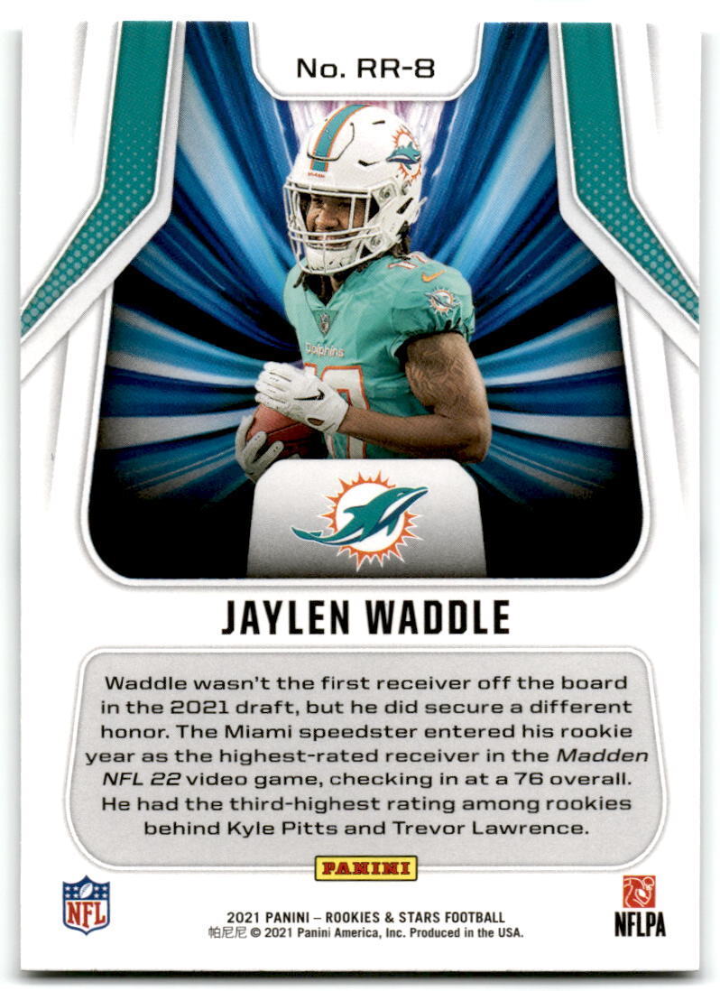 2021 Panini Rookies & Stars #RR-8 Jaylen Waddle Rookie Rush NM