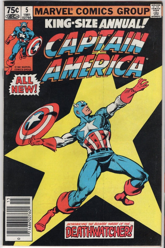 Captain America Annual 5 Very Fine+ 8.5  Marvel 