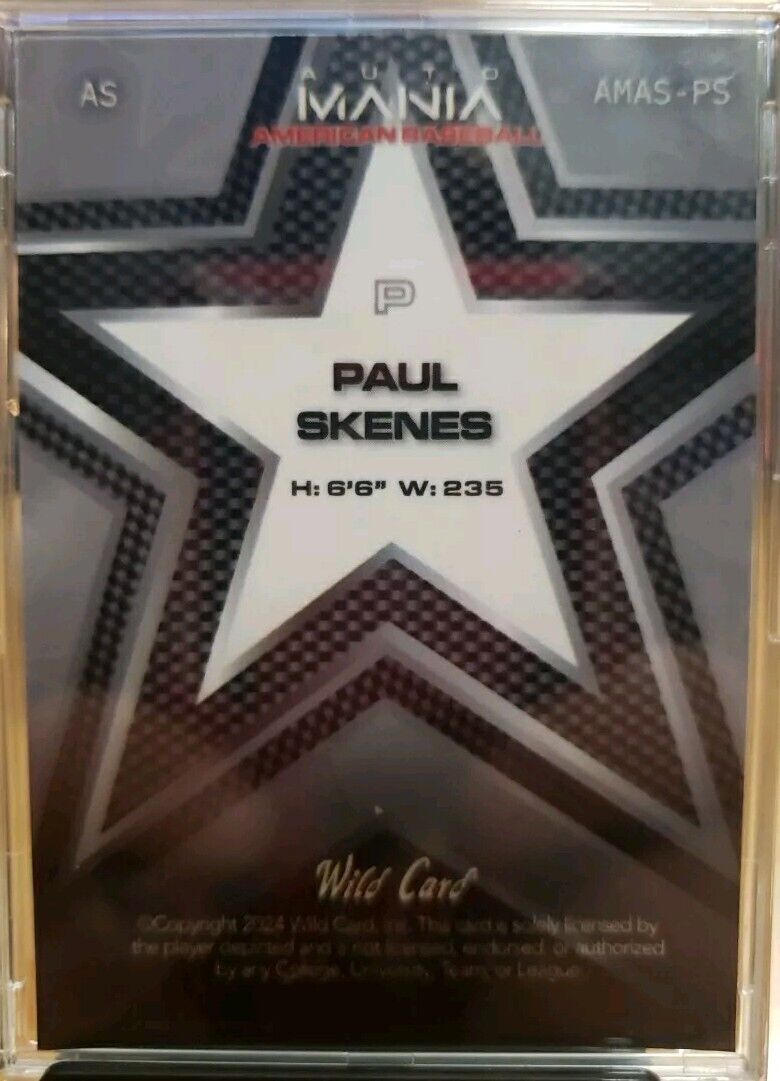 PAUL SKENES Rookie Wild Card Auto Mania All Star #d 7/35  