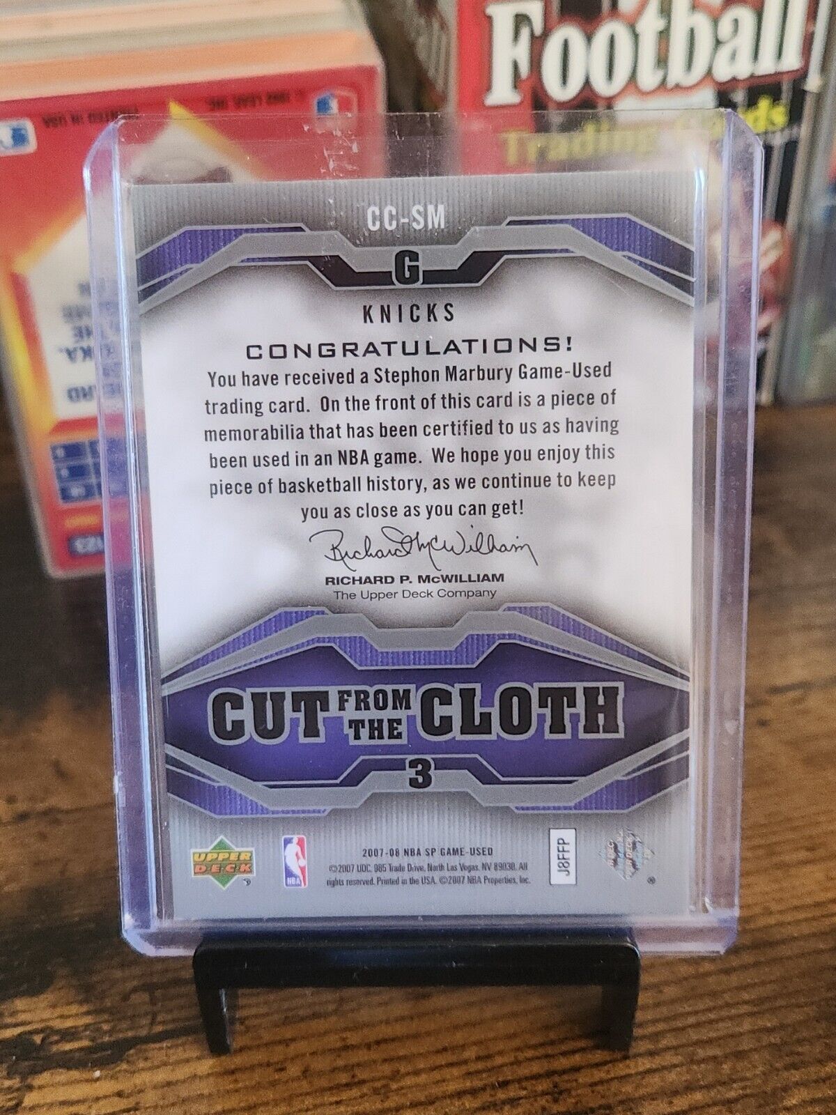 2007-08 Upper Deck SP Cut from the Cloth Stephon Marbury