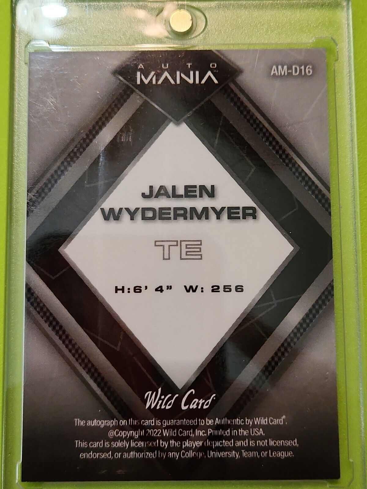 2022 Wild Card Auto Mania Jalen Wydermyer 4/4