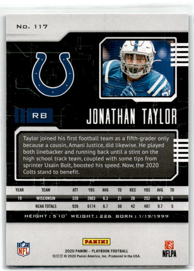 2020 Panini Playbook #117 Jonathan Taylor NM