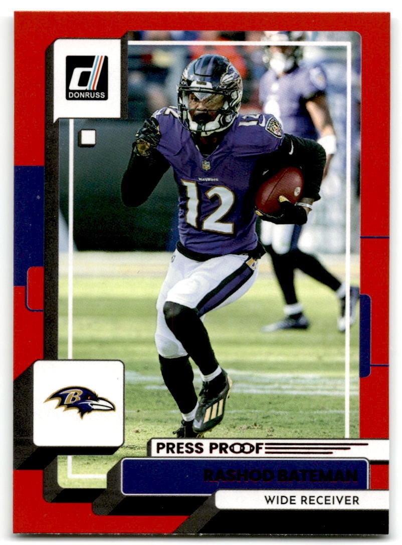 2022 Donruss #186 Rashod Bateman Red Press Proof NM