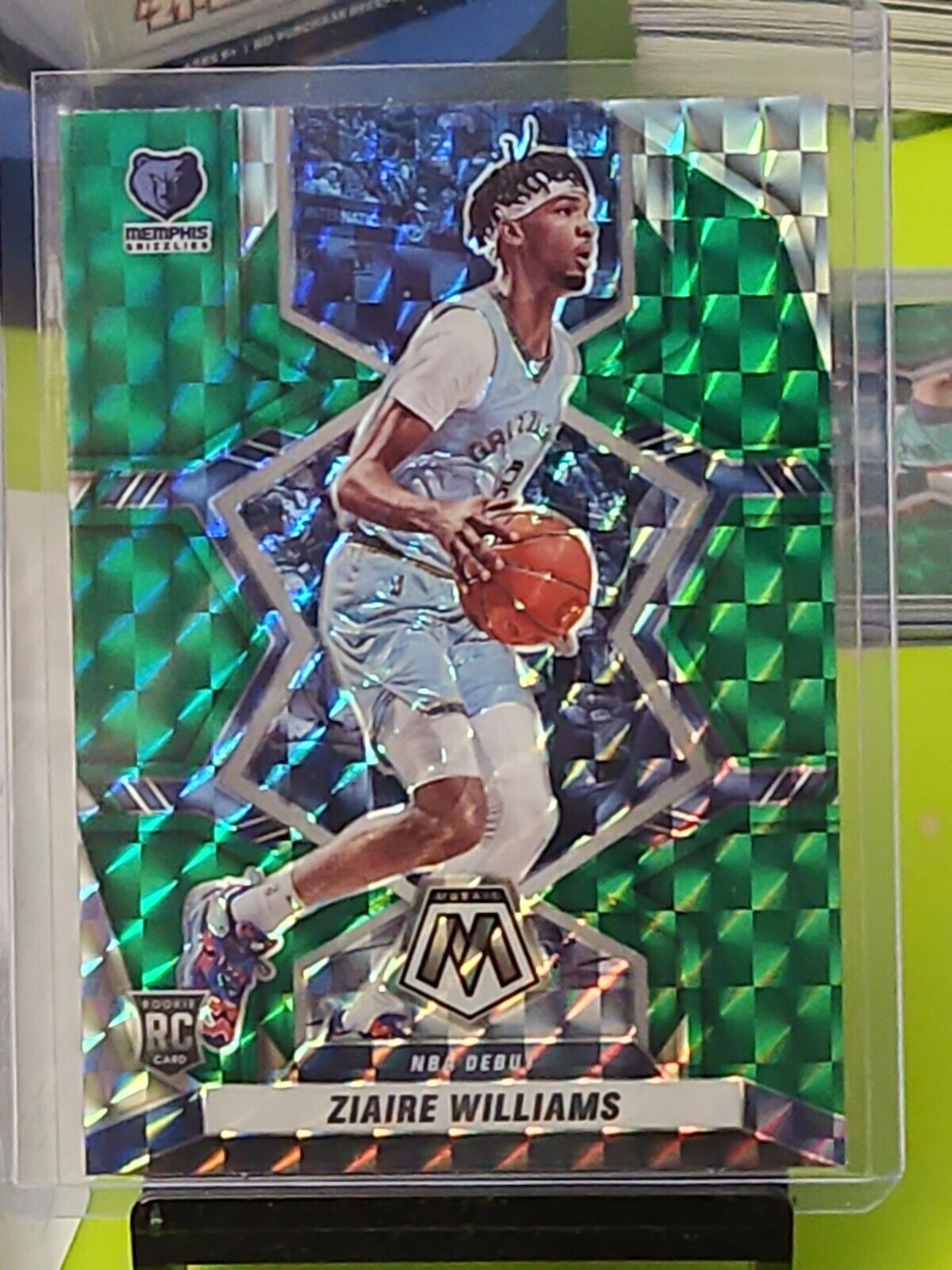 2021-22 Mosaic Basketball NBA Debut Ziaire Williams Green Mosaic #273 Rookie RC