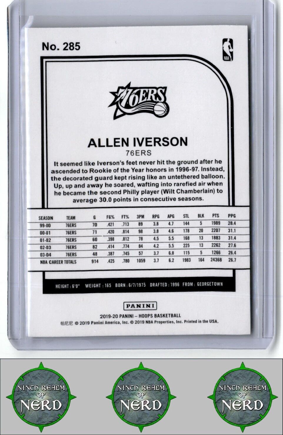 2019-20 Hoops #285 Allen Iverson