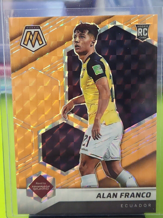 2022 Panini Mosaic Road To the World Cup Fluorescent Orange Alan Franco Rookie