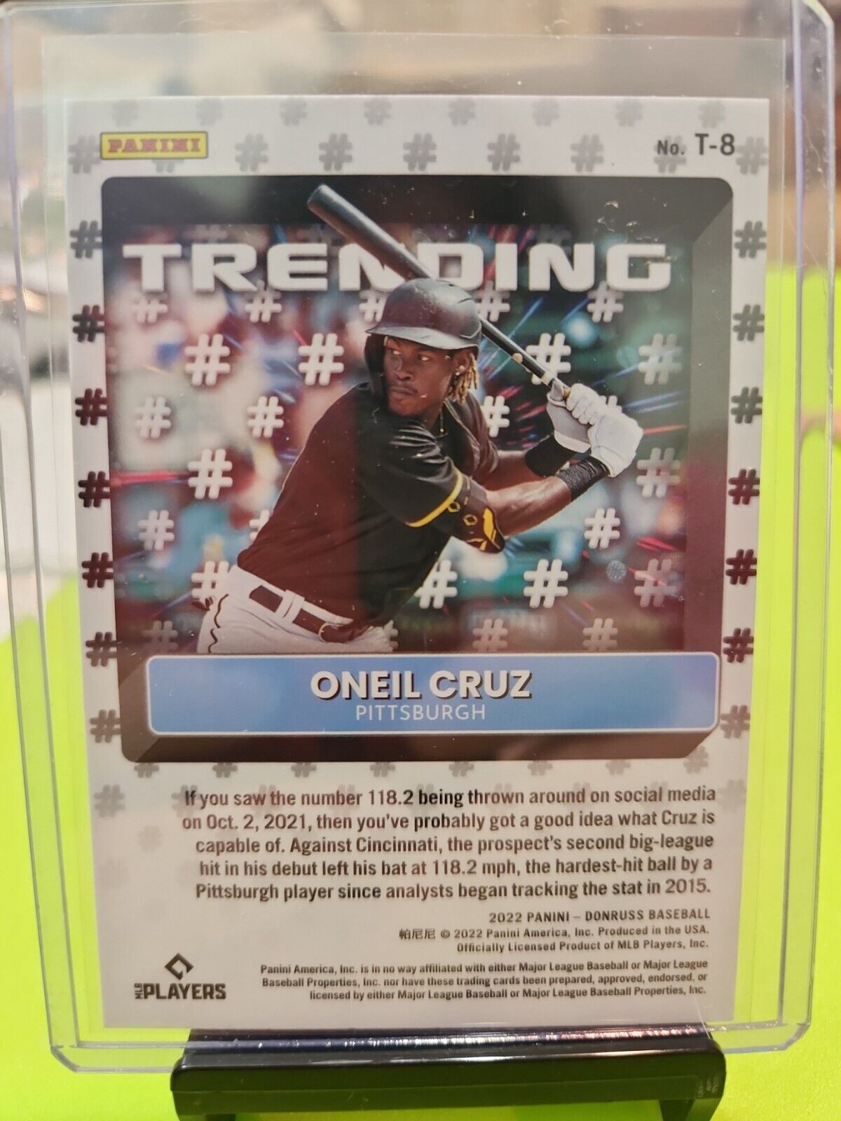 ONEIL CRUZ 2022 Panini Donruss Trending RAPTURE PARALLEL SP RC Baseball #T-8