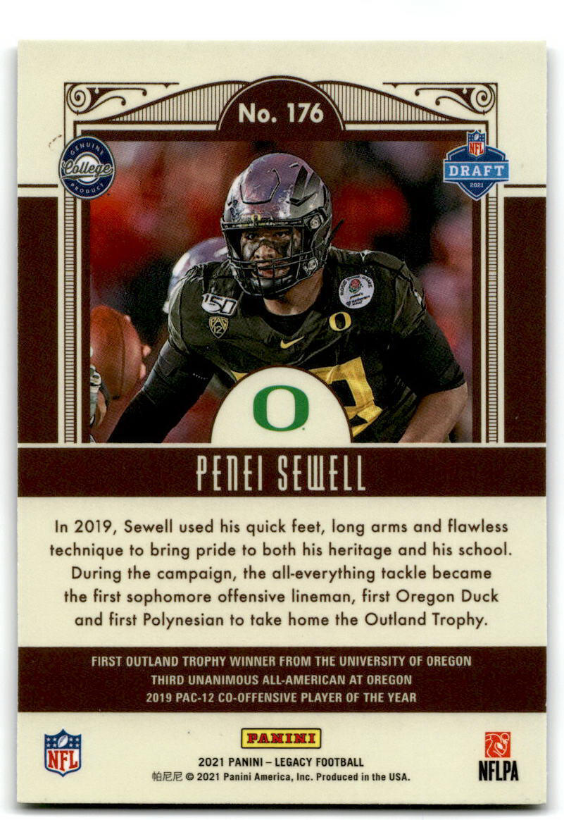 2021 Panini Legacy #176 Penei Sewell NM