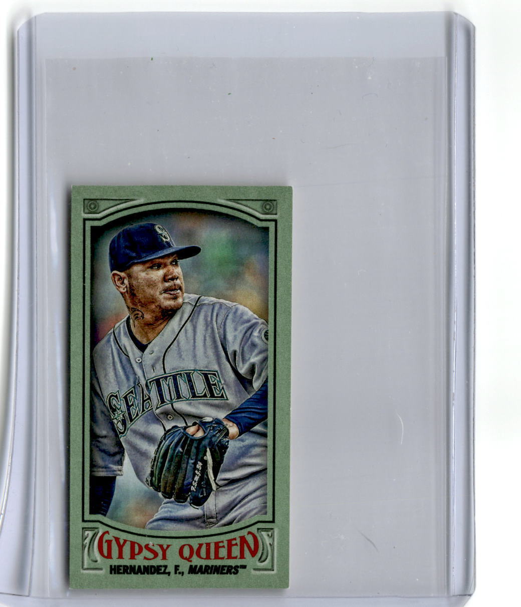 2016 Topps Gypsy Queen #150 Felix Hernandez Mini Green #/99