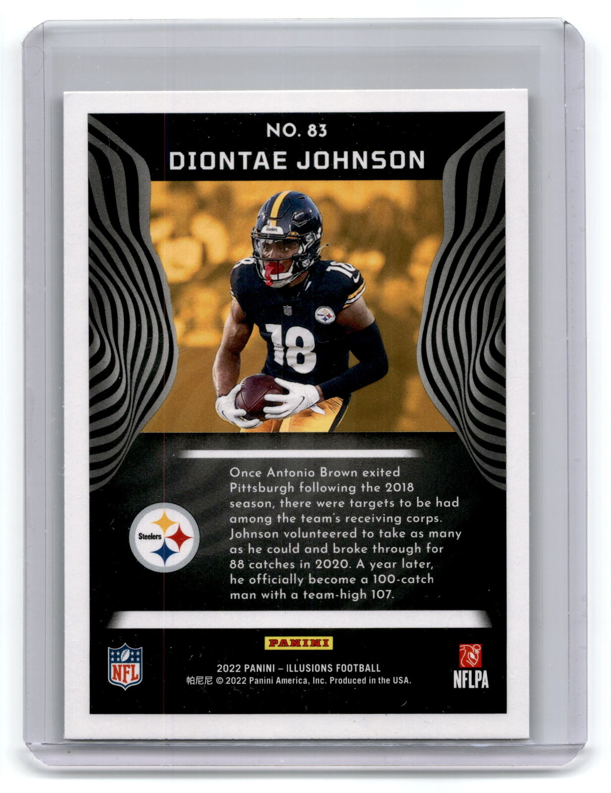 2022 Panini Illusions #83 Diontae Johnson Trophy Collection Emerald NM