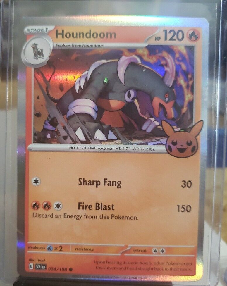 034/198 Houndoom Common Holo Card Trick or Trade 2023 Pokemon TCG