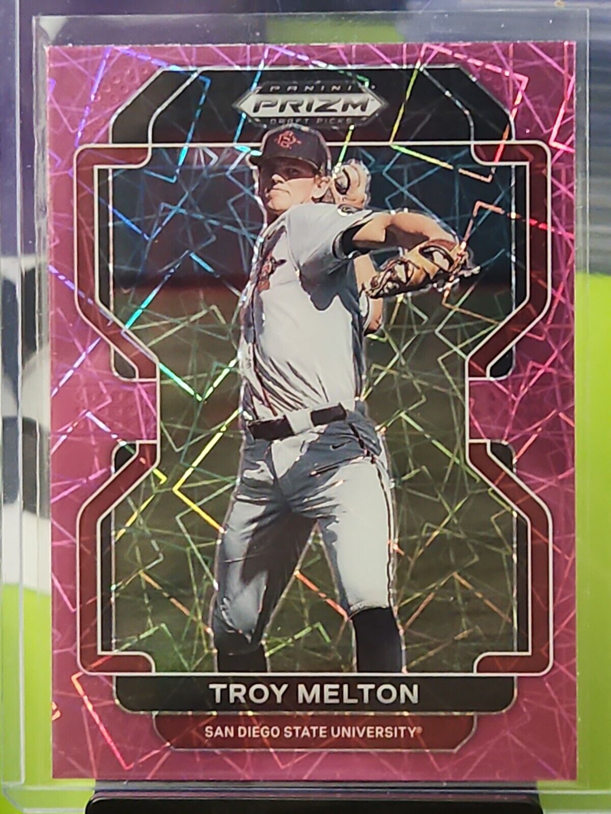 2022 panini prizm draft picks baseball troy melton pink velocity