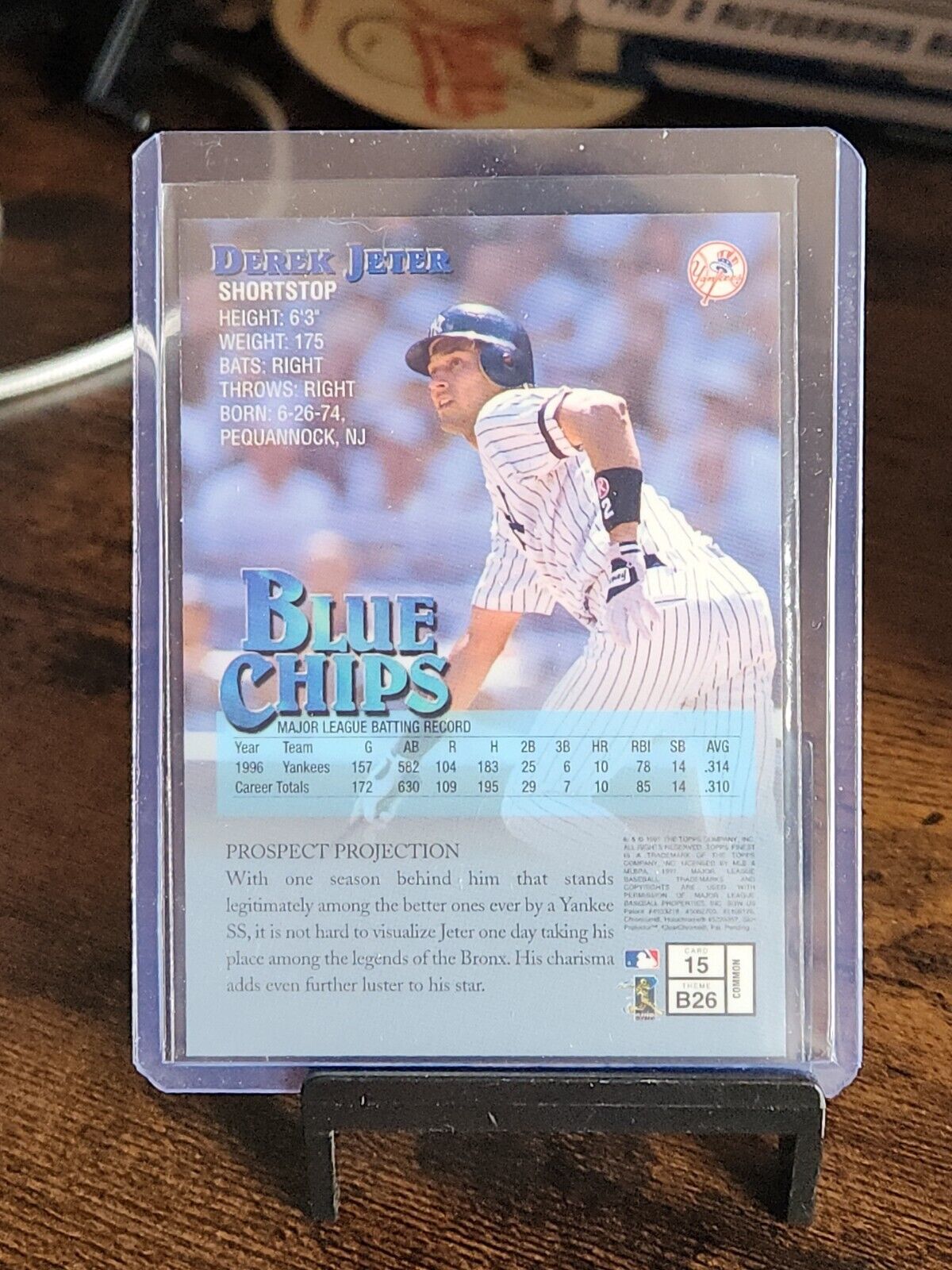 1997 Topps Finest Blue Chips #15 Derek Jeter New York Yankees