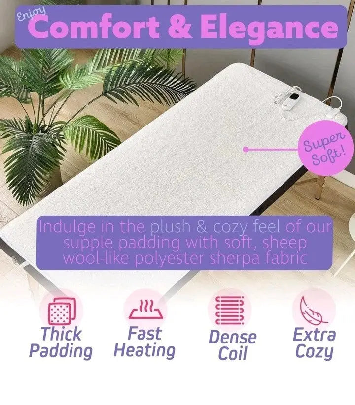Massage Table Warmer Heating Pad – Heated with White 