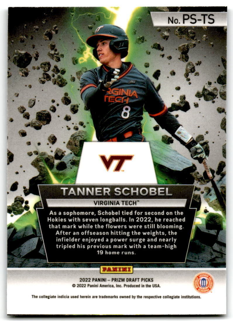 2022 Panini Prizm Draft Picks #PS-TS Tanner Schobel Power Surge NM