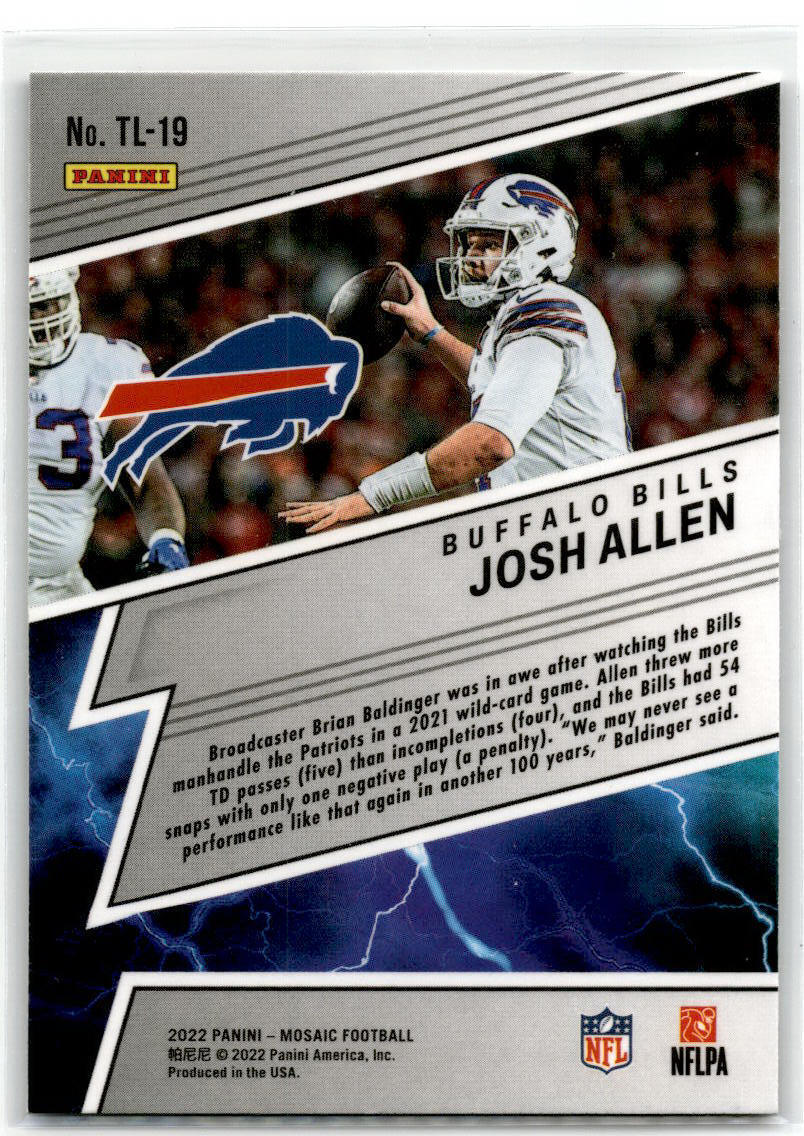 2022 Panini Mosaic #TL-19 Josh Allen Thunder Lane NM