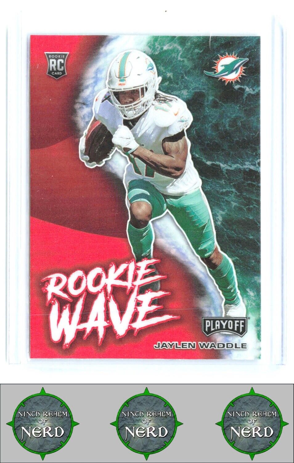 2021 Panini Playoff #RW-JWA Jaylen Waddle Rookie Wave Red