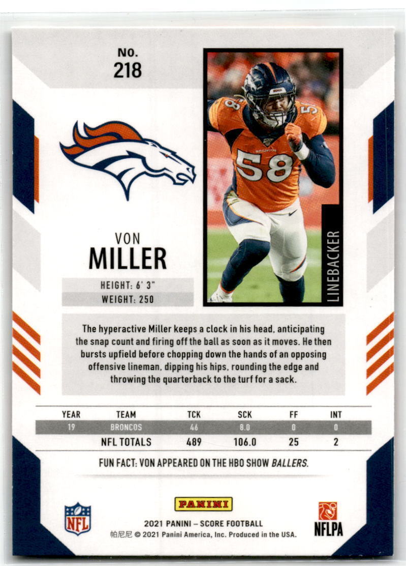 2021 Score #218 Von Miller Red NM