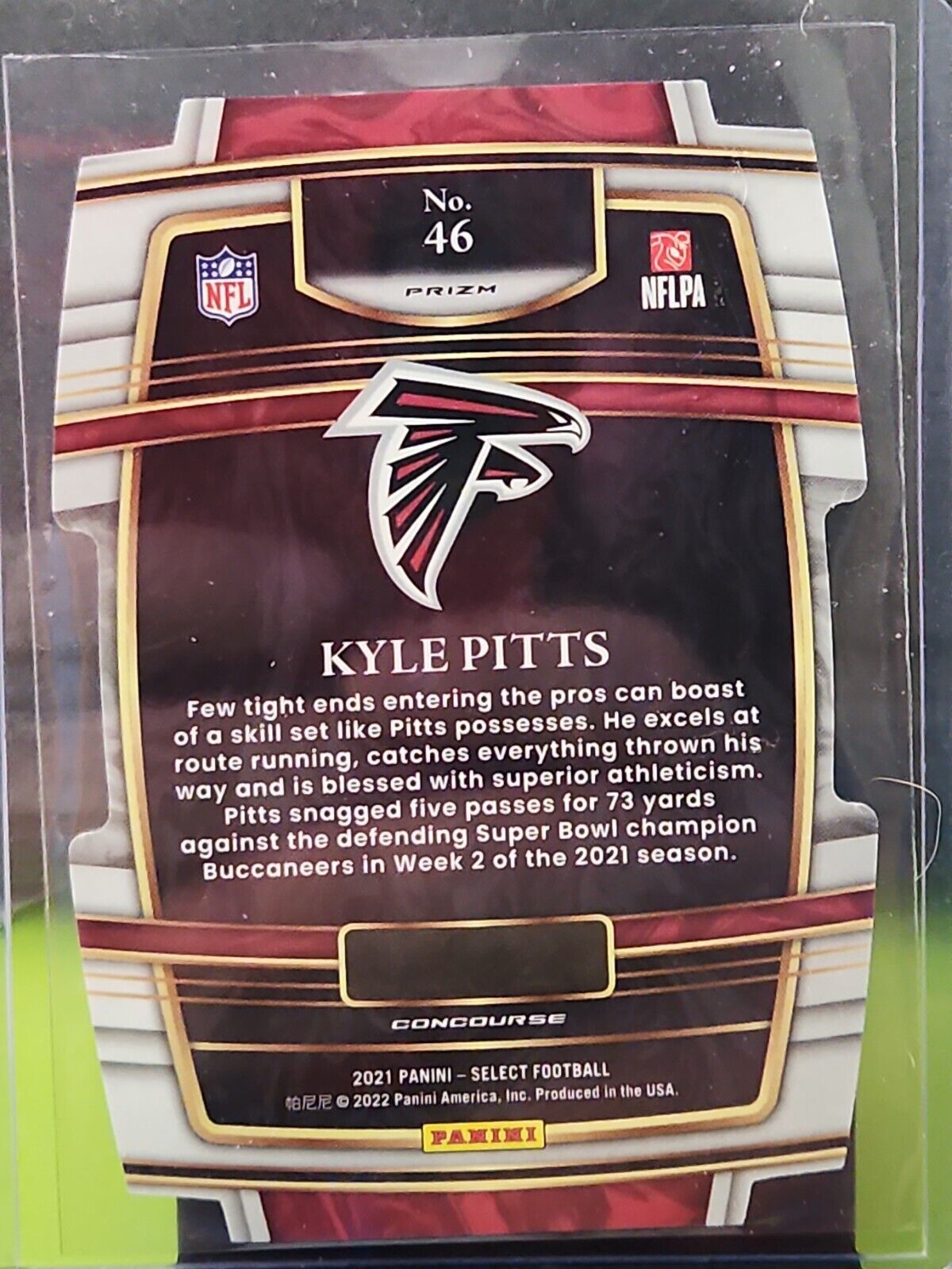 2021 Select Concourse Red White Blue Prizm Die Cut Kyle Pitts Rookie Card 