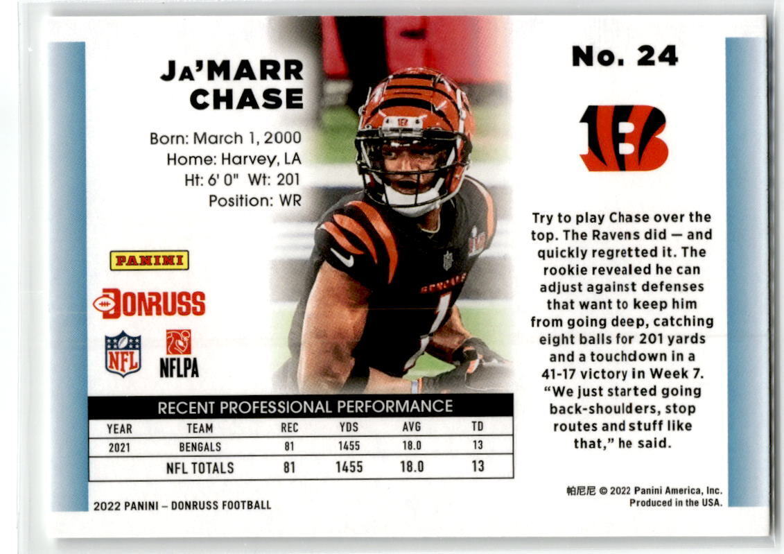 2022 Donruss #24 Ja'Marr Chase Retro 1992 NM