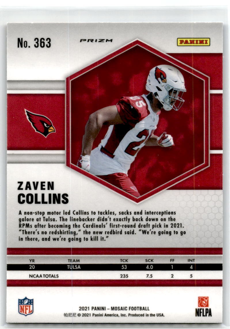 2021 Panini Mosaic #363 Zaven Collins NM