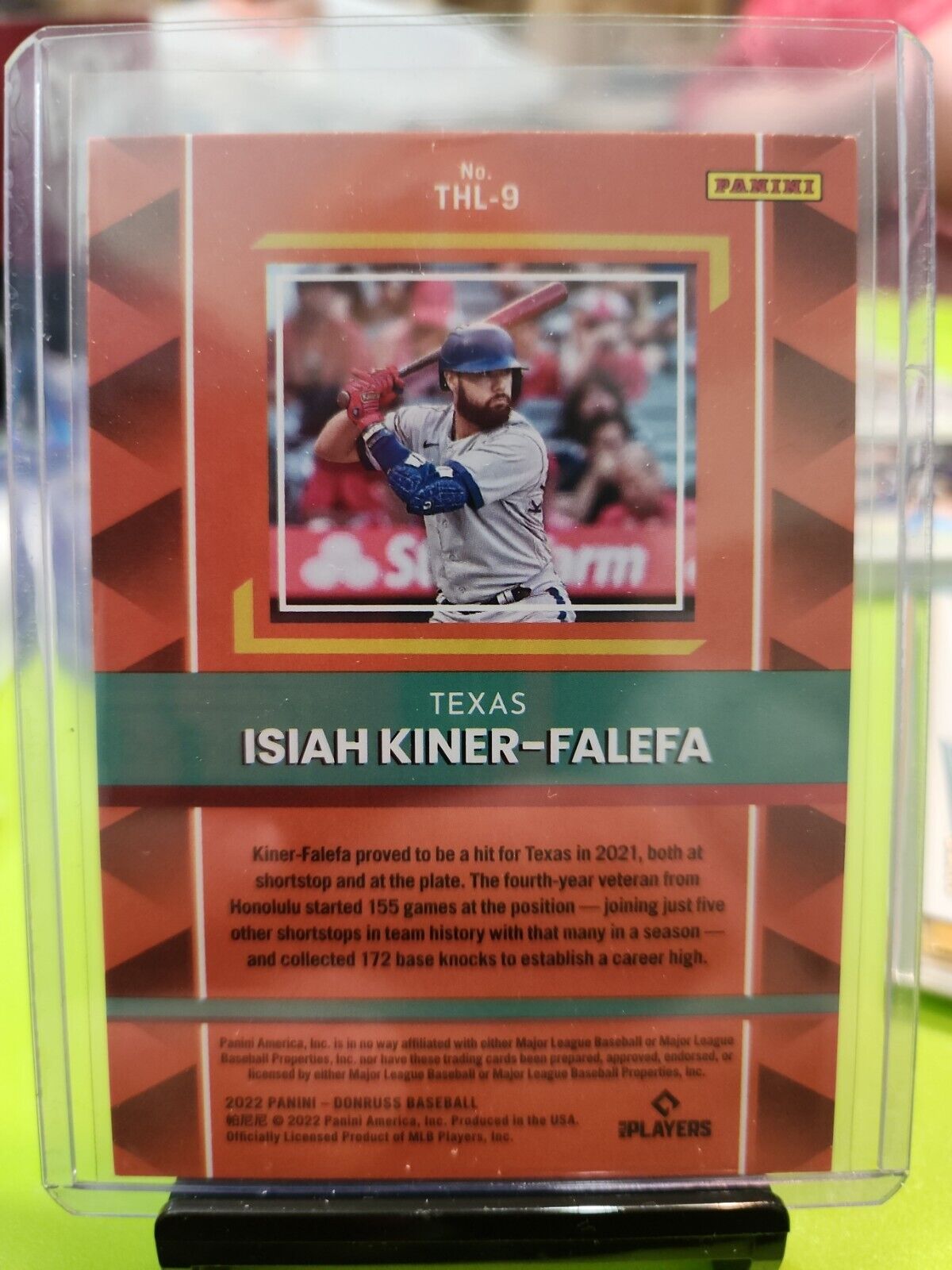 Isiah Kiner-Falefa SP 2022 Donruss The Hit List Rapture #THL-9 New York Yankees