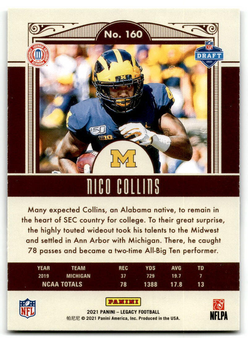 2021 Panini Legacy #160 Nico Collins NM