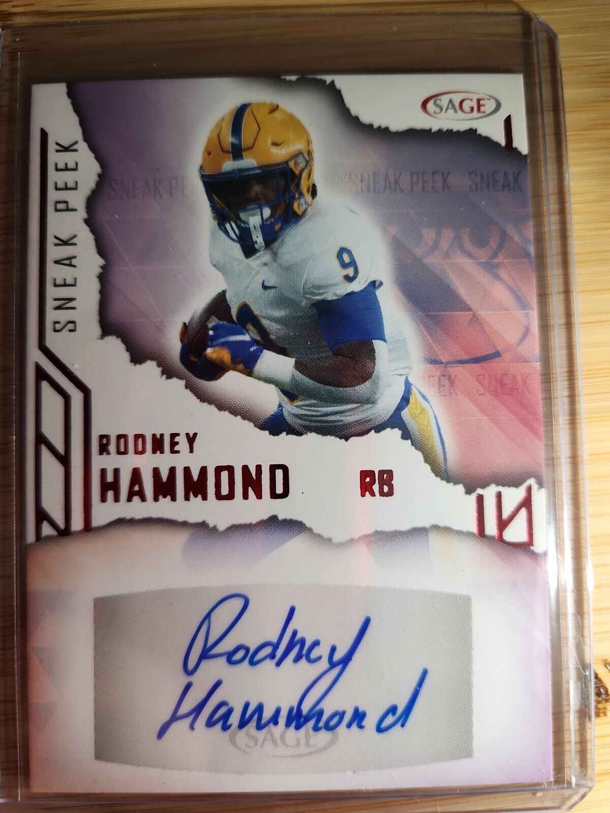 Rodney Hammond - 2023 Sage Football Low Series Sneak Peek Silver Autograph 