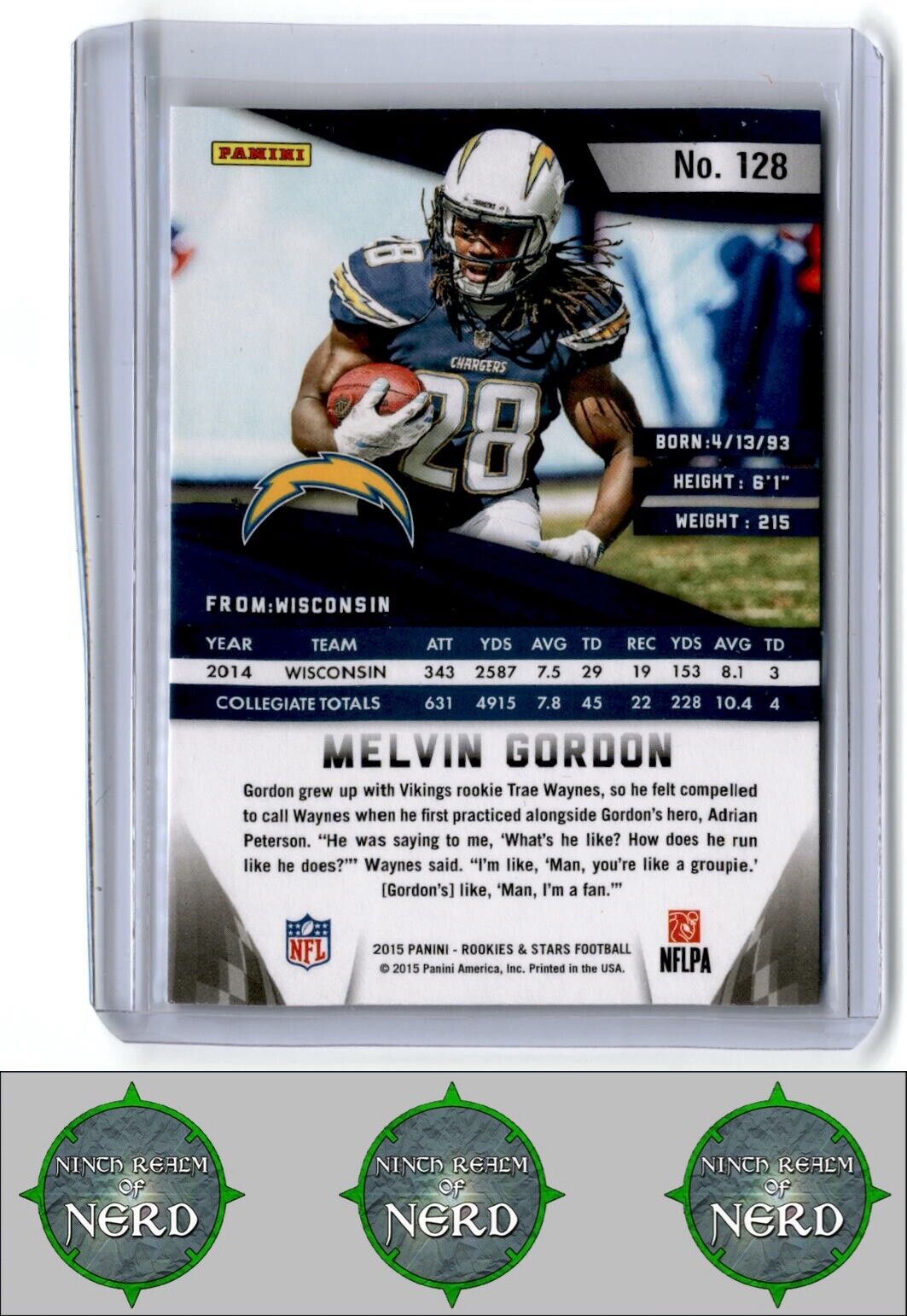 2015 Panini Rookies & Stars #128 Melvin Gordon Longevity