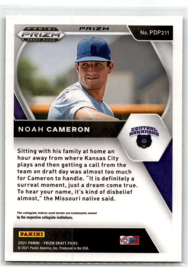 2021 Panini Prizm Draft Picks #PDP211 Noah Cameron Hyper Green & Yellow Prizm NM