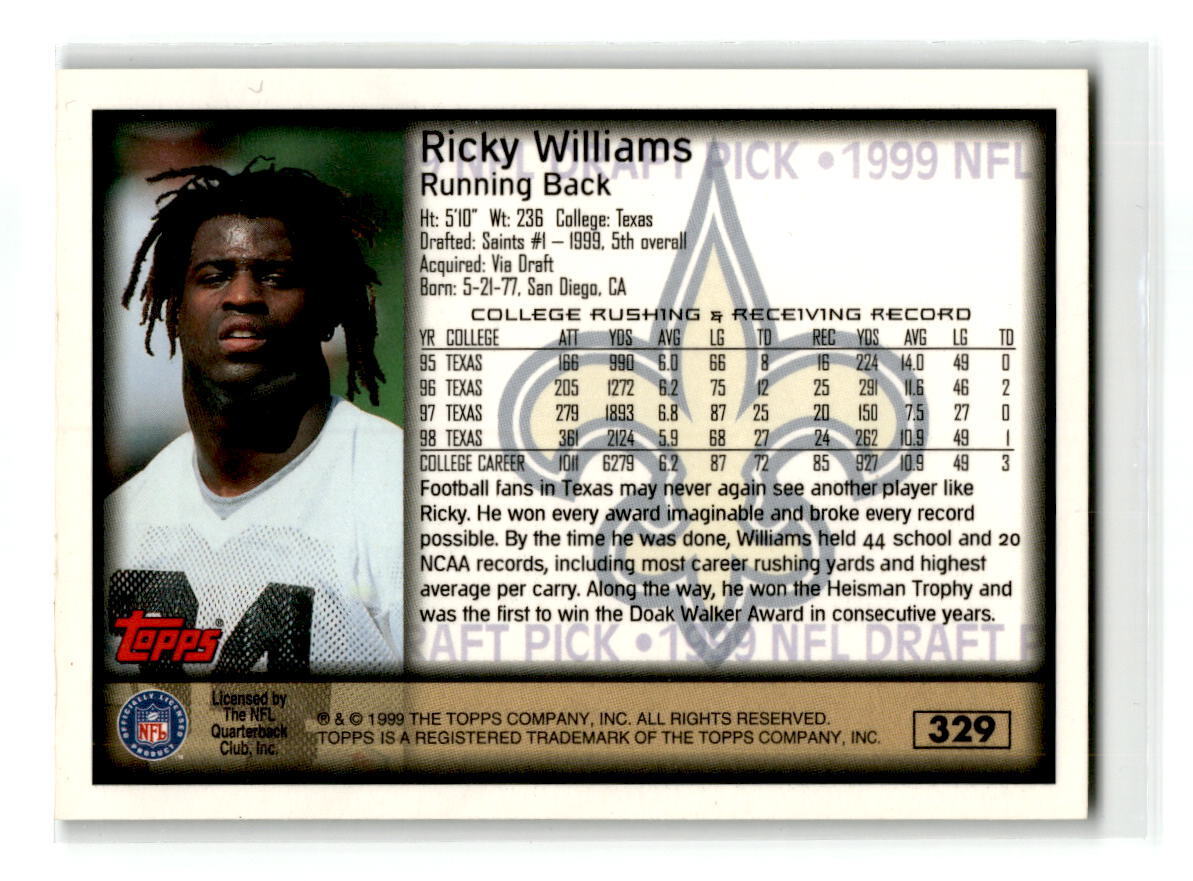 1999 Topps #329 Ricky Williams Collection NM