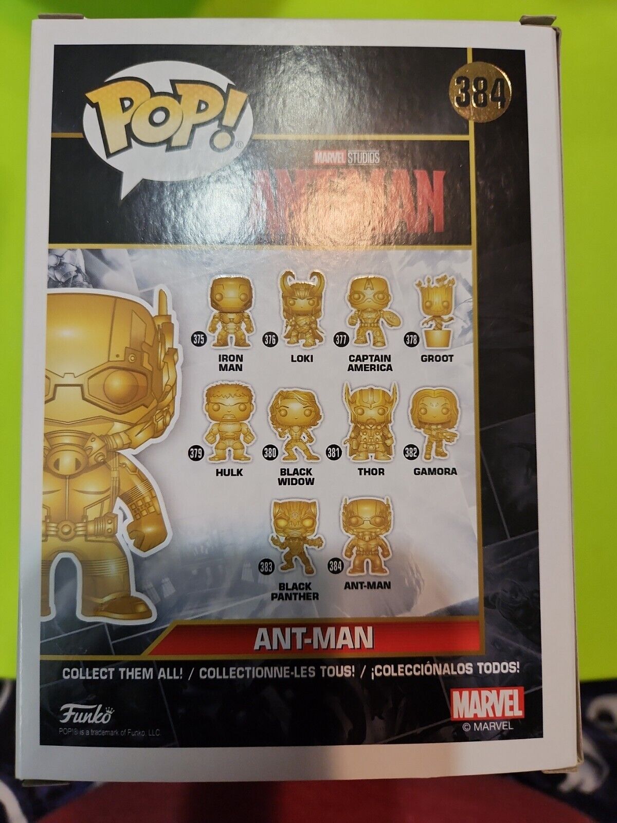 Funko POP! Marvel Studio's 10th: Gold Chrome Ant-man #384 