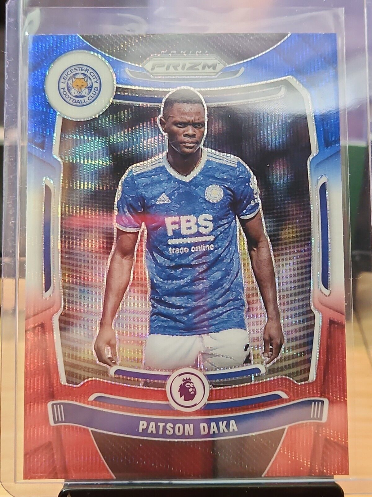 2021-22 PANINI PRIZM PREMIER Red, White, and Blue PATSON DAKA Leicester #27